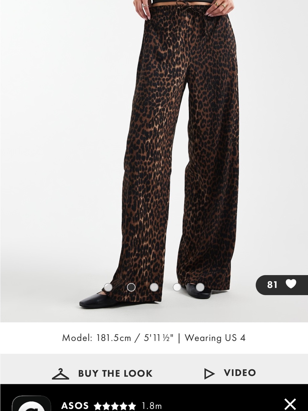 Top Shop Leopard Print Wide-Leg Pants in Brown/Black 8